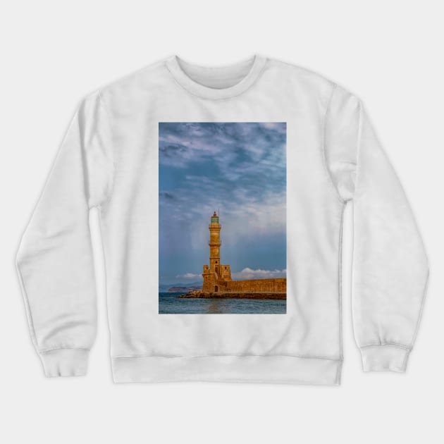 Chania Lighthouse Crewneck Sweatshirt by Memories4you